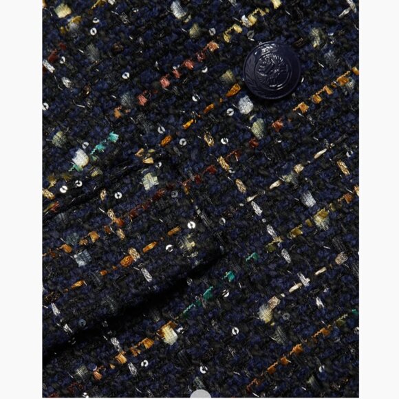 L'AGENCE Jayda Tweed Double-Breasted Oversize Blazer Jacket - Picture 6 of 10